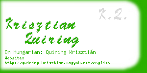 krisztian quiring business card